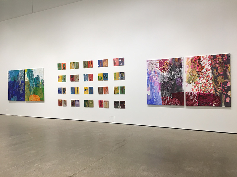 Twilight contemporary abstract art by Elham Bayati, reflecting on identity transitions between dark and light spaces.