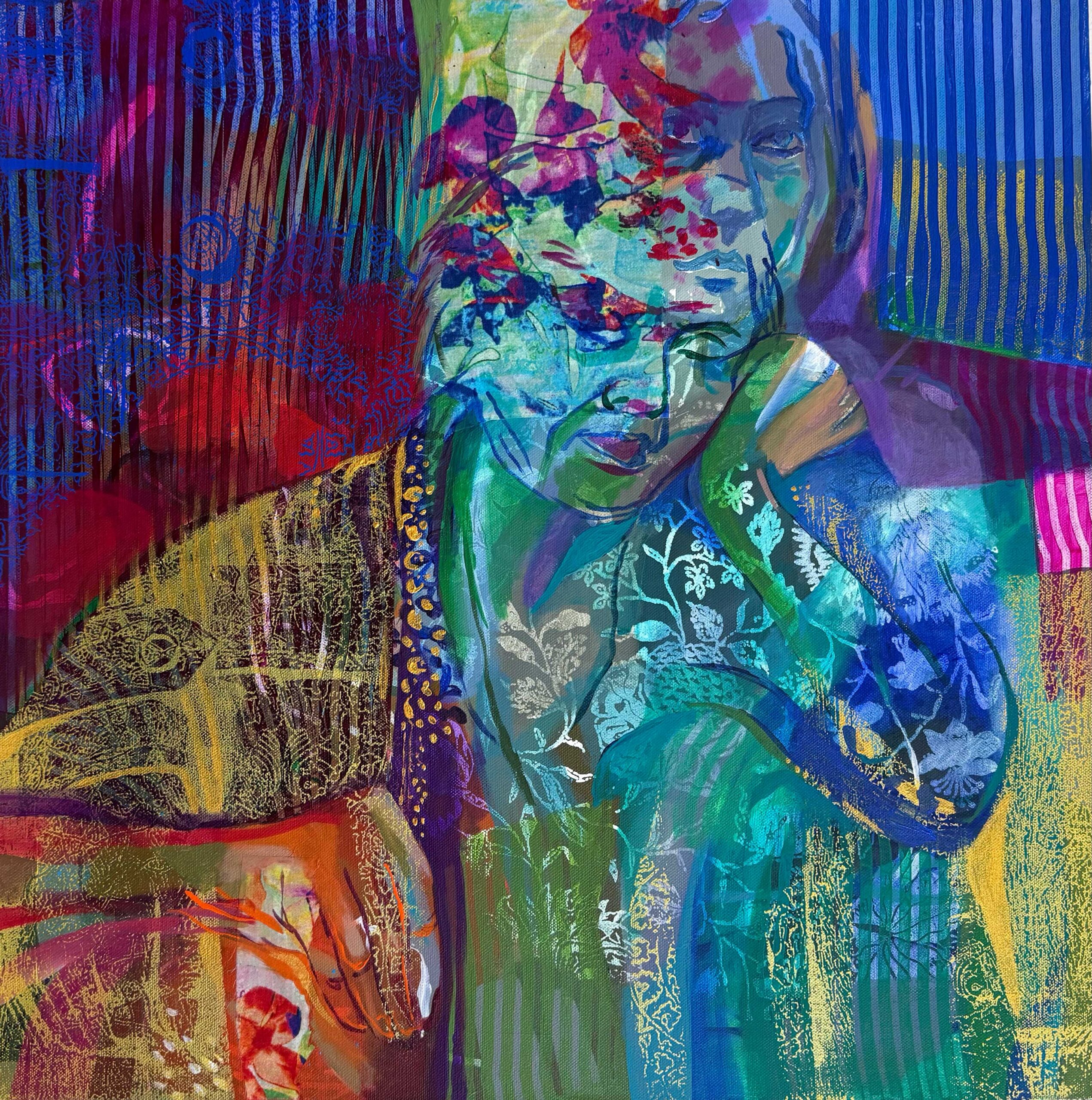 Threads of Absence - Mixed Media 61x61 cm - 24x24 in.